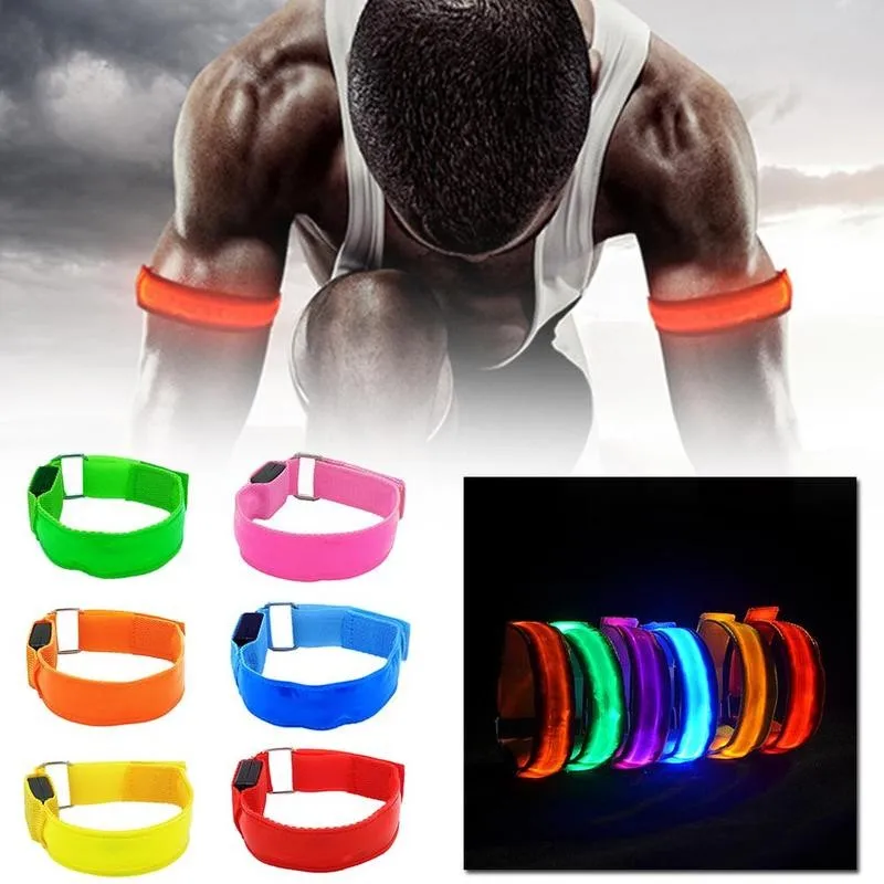 

LED Light Armband Night Running Warning Wristband Outdoor Sport Cycling Accessories Arm Leg Glowing Safety Belt Light Armband