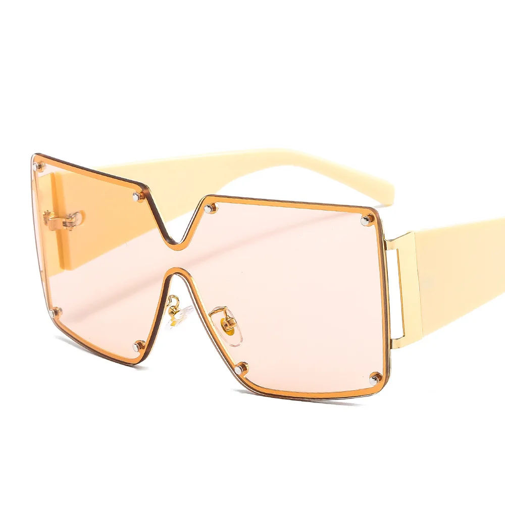 

Free shipping Large frame metal wide foot one-piece personalized sunshade Sunglasses for men and women