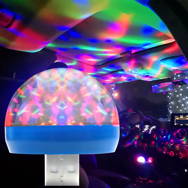 CNSUNNYLIGHT LED Car USB Atmosphere Light DJ RGB Mini Colorful Music Sound Lamp USB-C Phone Surface for Festival Party Karaoke