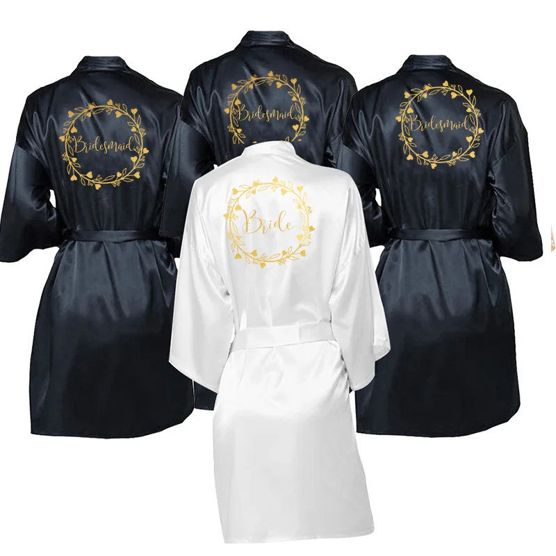 Свадебный Атласный халат персонализированный (доступны другие цвета) вечерний