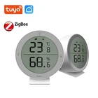 Умный датчик температуры и влажности Tuya ZigBee Home со светодиодным экраном, работает с Alexa Google Assistant и Zigbee Gateway Hub