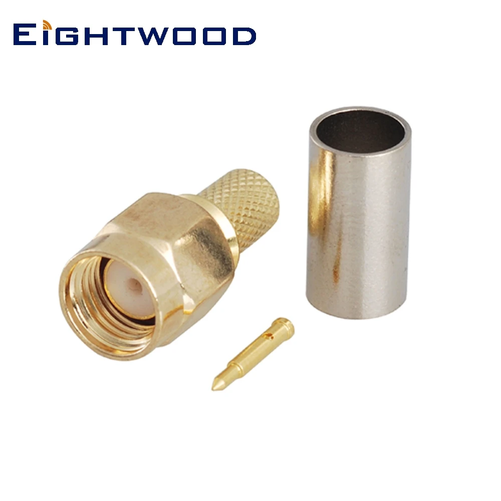 Eightwood 5 шт. SMA Штекер РЧ коаксиальный разъем адаптер прямой обжимной кабель LMR200 для