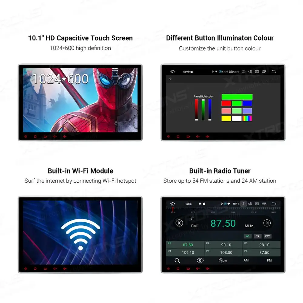 XTRONS Универсальный 10 1 &quotAndroid 9 0 Octa Core 64 Гб Встроенная память 4 Оперативная 2 Din