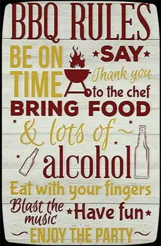 

Правила барбекю для бара, паба, дома, винтажный Ретро плакат, металлические жестяные знаки, искусство, праздничное украшение, уличные и внут...