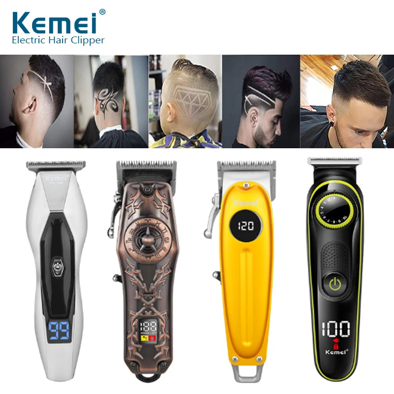 Машинка для стрижки волос Kemei Мужская аккумуляторная с зарядкой от USB - купить по