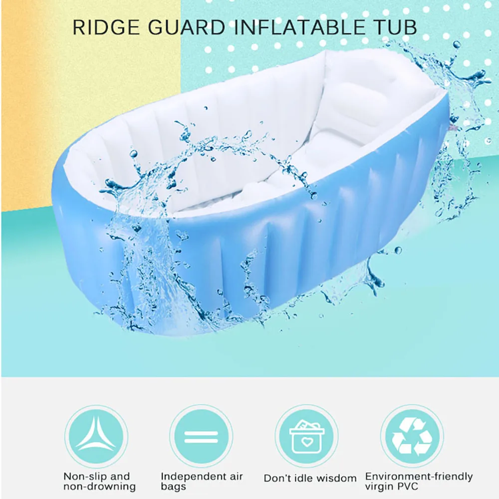 

Baby Bath Tub Inflatable Newborn Shower Tubs Portable Folding Bathtubs Support Seat Infant Childish Kids Wash Bathing Pool