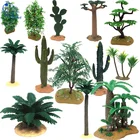 Искусственное зеленое растение, кактус, баобаб, куст, статическая модель, декоративные игрушки, ПВХ экшн-фигурки, Детские познавательные подарки