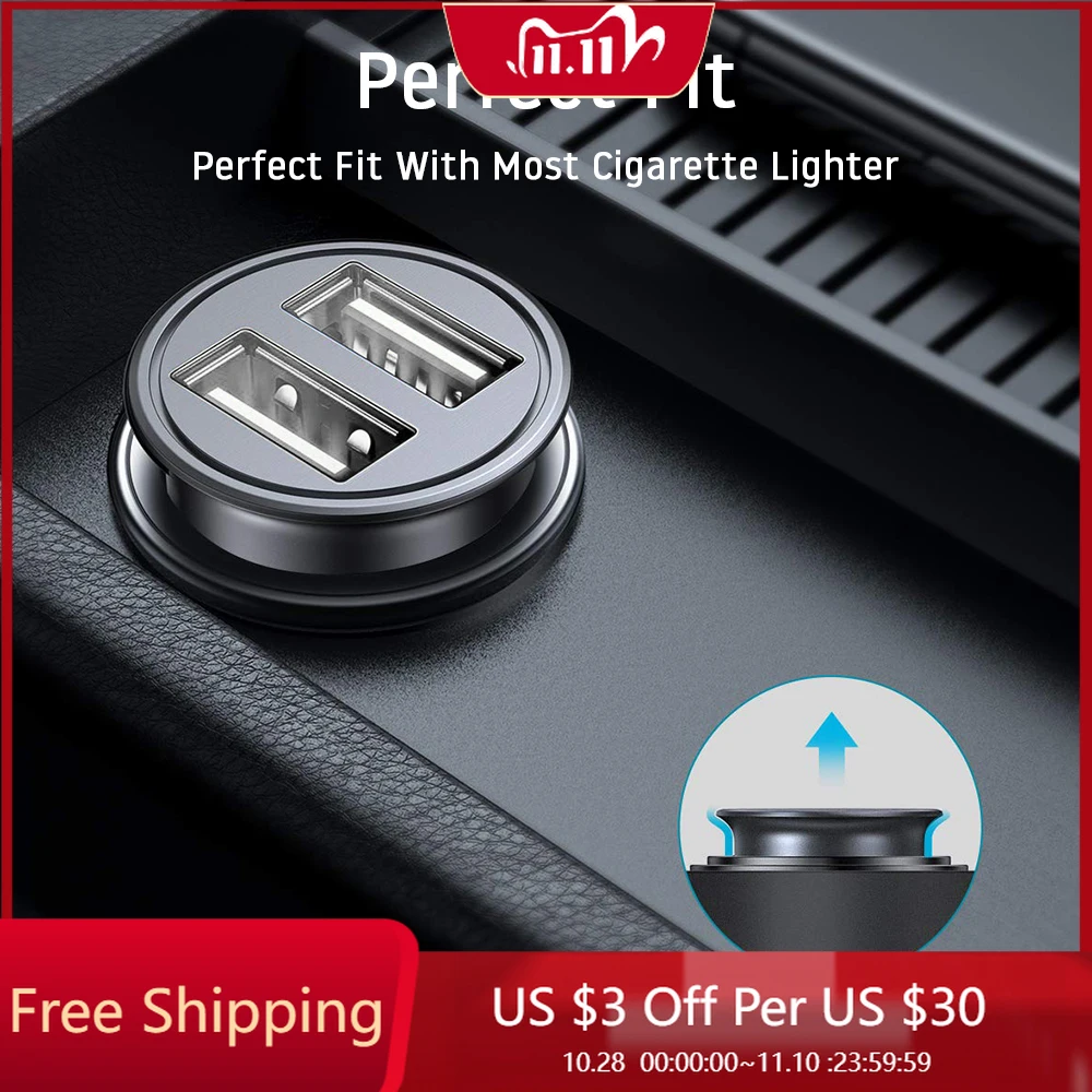 

Car Truck Dual 2 Port USB Mini Charger Adapter for iPhone 7 Plus 6 5S 4s Huawei P10 Samsung Galaxy S8 S7 celular Black 12V Power