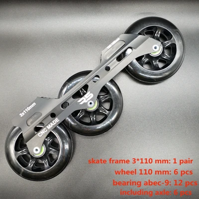 Скоростные коньки, рама 3x110 мм - Цвет: black frame n wheel