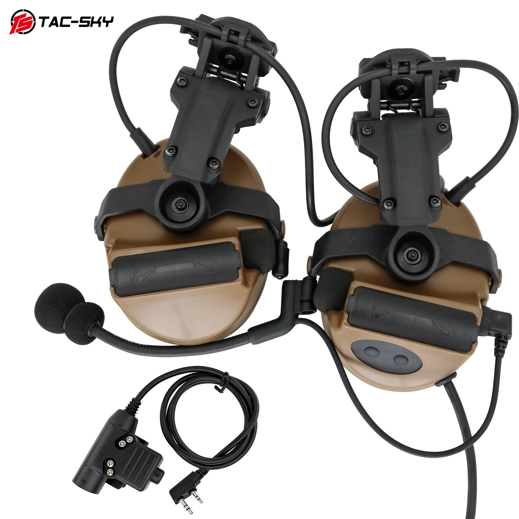 TAC SKY COMTAC Tactical Headset COMTAC II ARC Helmet Rail Bracket Airsoft Headphone Noise Reduction Pickup Shooting Headset