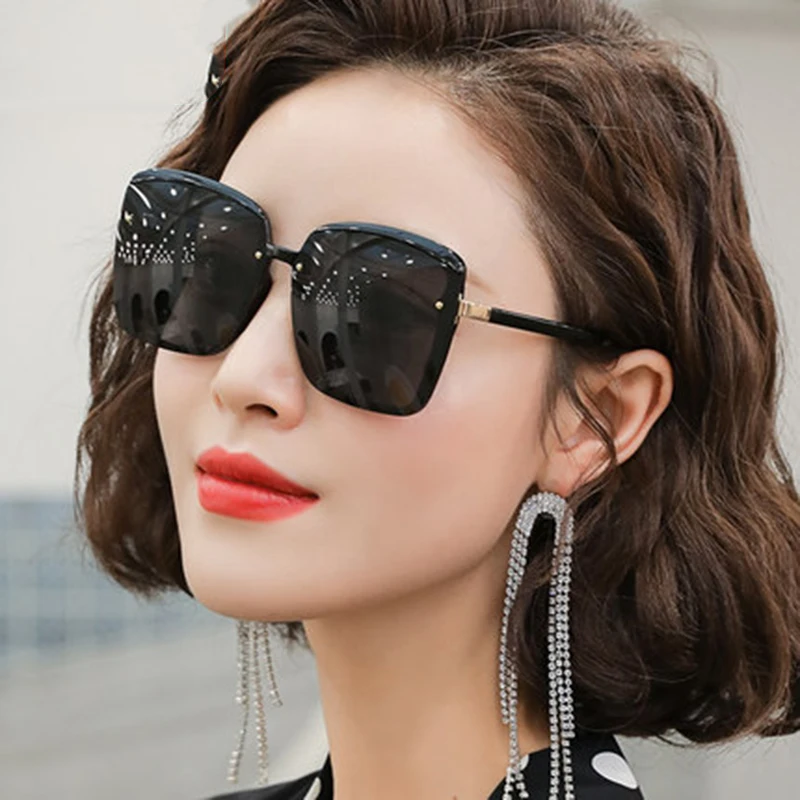 

Square Frame Fishing Sunglasses Women Retro Brand Designer Brown Black Oversized Lady Sun Glasses Female Fashion Outdoor Driving