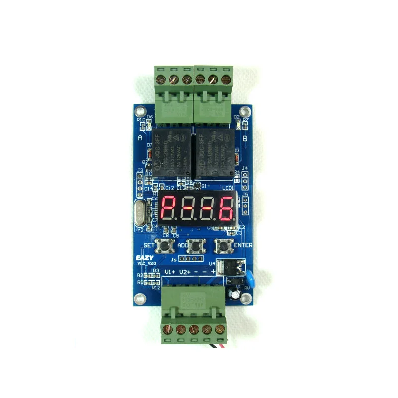 Digital LED Dual Programmable Relay PLC Board Cycle switch Controller / Delay Timer Voltage Detect control DC 12V Battery charge |