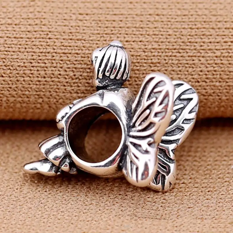 Шарм из серебра S925 пробы винтажный милый Сказочный Пикси с любовь сердце бусы