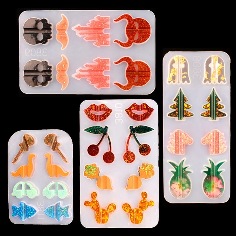 

Crystal Epoxy Resin Mold Fruit Animal Straws Decoration Buckle Silicone Mould DIY Crafts Jewelry Decorative Casting Tool