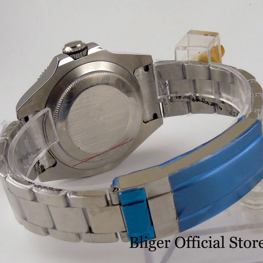 

BLIGER New Arrival Orange Black 43mm Automatic Men Watch 21 Jewels MIYOTA 8215 Brushed Oyster Bracelet Sapphire Crystal Date