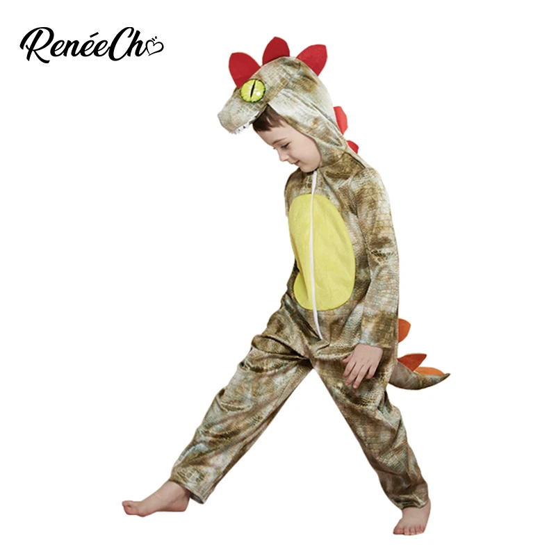 Reneecho Child Dinosaur Costume Halloween For Kids Animal Jumpsuit Boys Birthday Party Carnival Purim Cosplay |