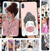 toplbpcs princess female boss coffee phone case for samsung a30s 51 71 10 70 20 40 20s 31 10s a7 a8 2018