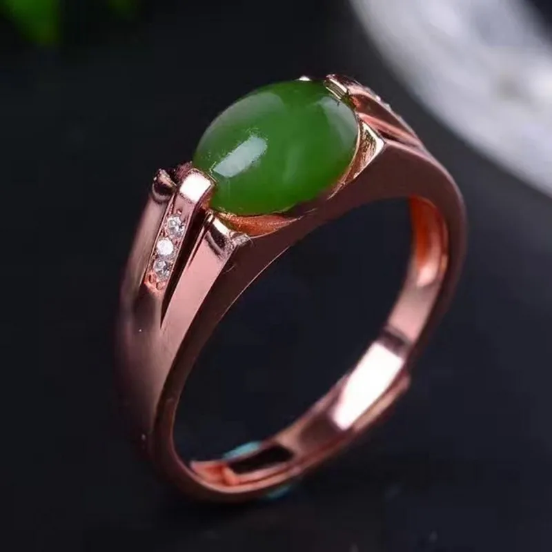 Кольцо мужское из яшмы чистого серебра 100% пробы | Украшения и аксессуары