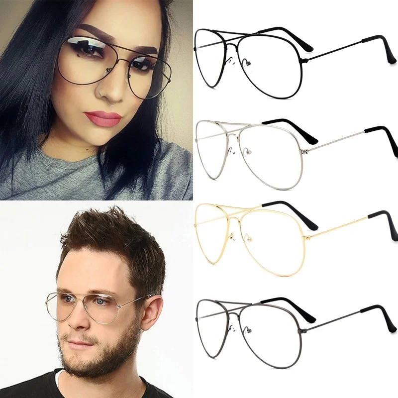 

Fashion Men Women Sunglasses Oversize Anti Reflective Lenses Plain Mirror Glasses Frame Vintage Goggles Unisex Computer Glasses