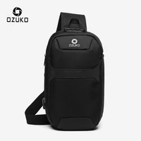 ozuko men anti theft crossbody bags male waterproof usb charging chest pack short trip messenger sling bag shoulder chest bag