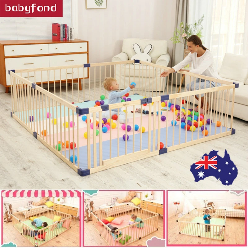 

Babyfond Game Fence Solid wood gate playpen for children no smell bebe health 61cm Height For newborn baby gifts Many Size