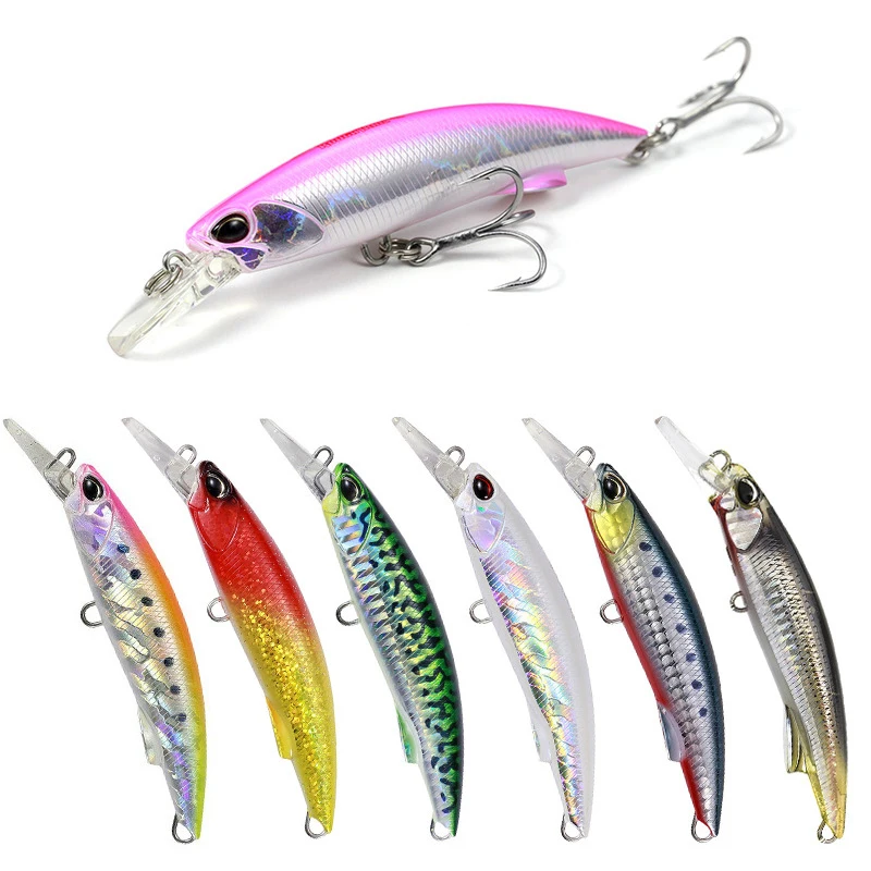 92mm Wobblers Floating Minnow Long Casting New Model Hard Bait With Sequins Fishing Lures Tackle 2 Strong Hook | Спорт и развлечения