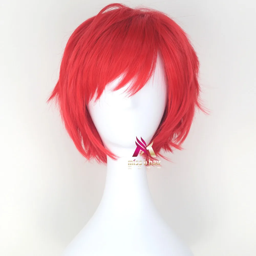 Re:Life in a Different World from Zero Reinhard van Astrea Cosplay Wigs 30cm Red Synthetic Hair Perucas Wig +wig cap | Тематическая