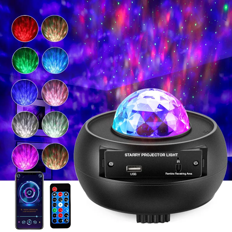 Romantic Starry Sky Galaxy Projector Nightlight Child Blueteeth USB Music Player Star Night Light Colorful Projection Lamp Gifts