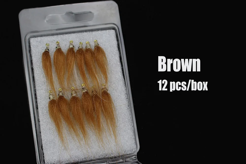 Brown Tigofly 12 шт. коричневый оранжевый-красный Полярный Жарка медленно тонущий лосось форель Steelhead гольян рыболовные крючки мухи приманки муха набор-Размер#8 - Цвет: Brown
