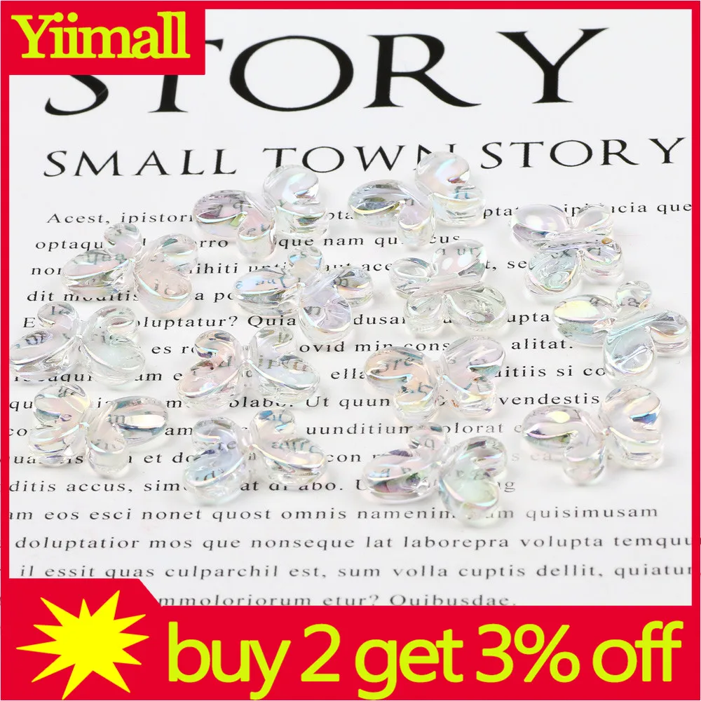 30 шт. прозрачные градиентные акриловые бусины в виде бабочек | Украшения и