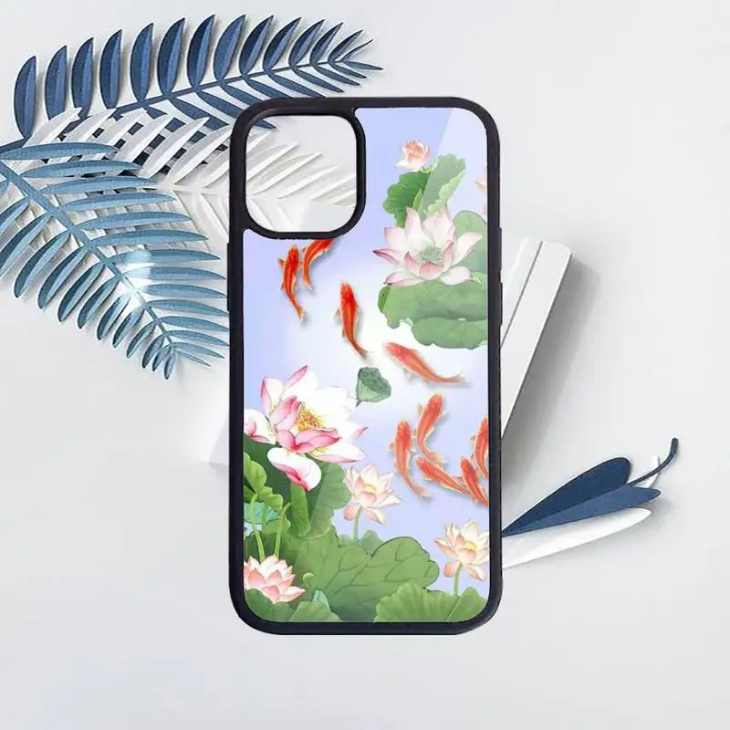 

Koi Fish Cherry Blossom Lucky Cat Japanese Phone Cases PC for iPhone 11 12 pro XS MAX 8 7 6 6S Plus X 5S SE 2020 XR funda