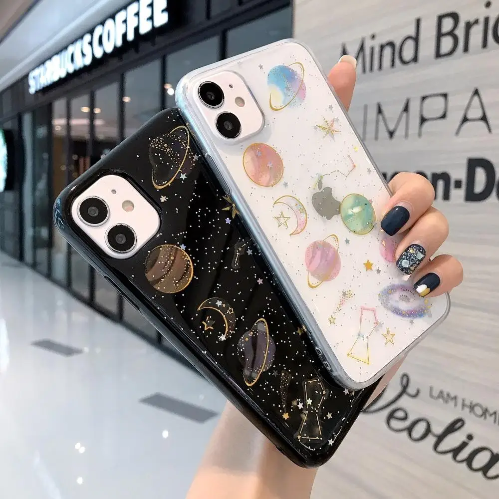 

Sky planet For iPhone 11 Pro Max X XR XSMAX 7G 8Plus SE2020 Case Mobile Phone Accessories Falling Protection Skin Camera Cover