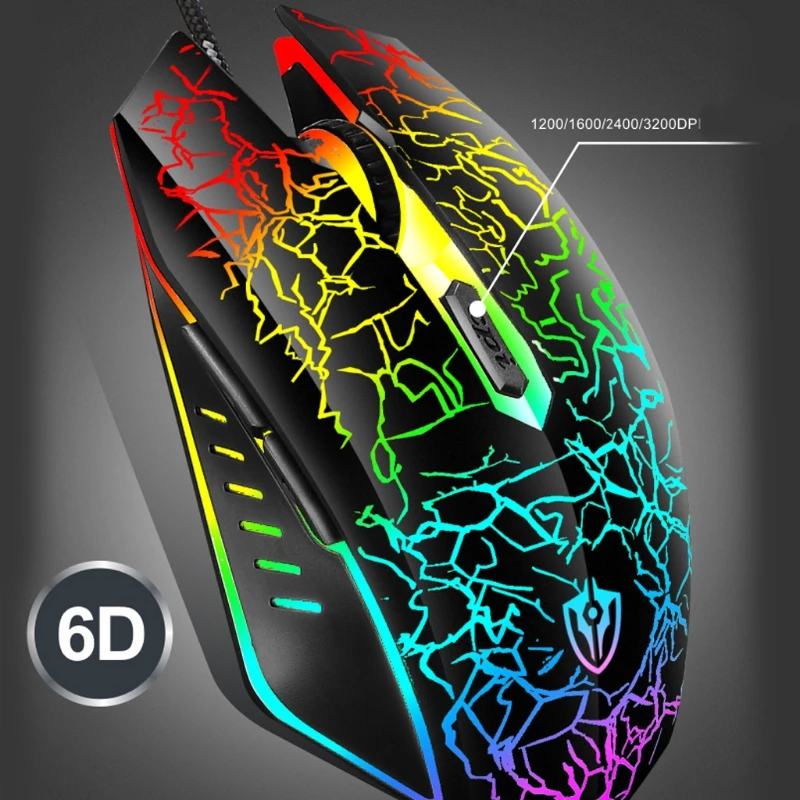 

Новинка 2021, Оптическая Проводная игровая мышь, бесшумная светящаяся мышь, проводная мышь для ноутбука, ПК