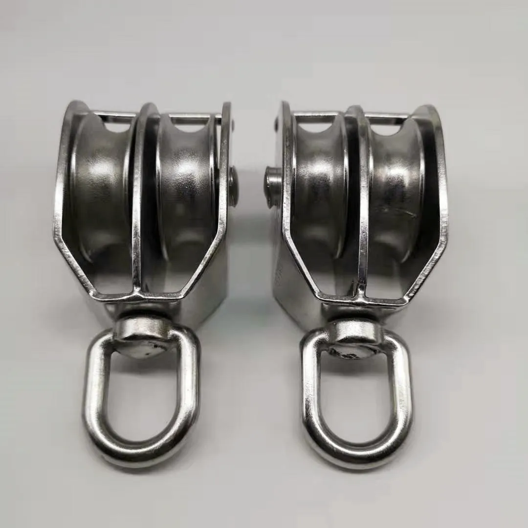M15 304# Stainless Steel 360 Degree Rotation  Double pulley Swivel