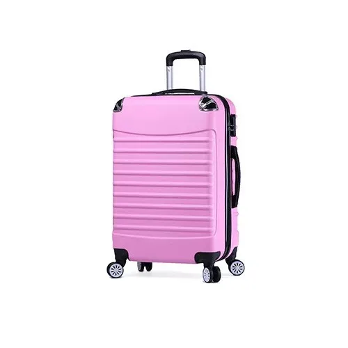 Pink KLQDZMS 24 дюймов чемодан на колёсиках женские путешествия чемодан с колесиками прокатки Чемодан человек 20 дюймов чемодан дорожные сумки - Color: Pink
