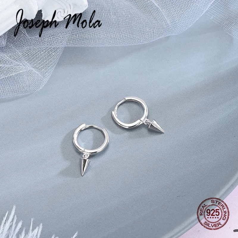 Joseph Mola 100% стерлингового серебра 925 1 Пара Модный панк маленький кулон конус серьги