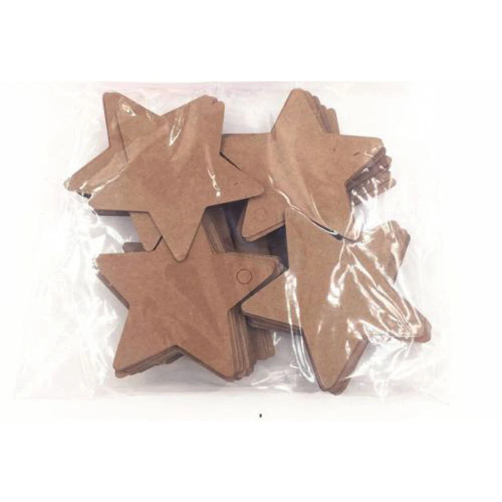 100 шт. пятиконечная звезда крафт бумага повесить тег подарок DIY висячая бирка цена