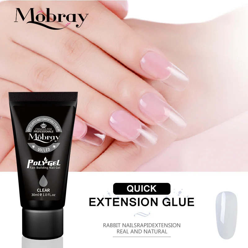 Mobray поли Гель лак для ногтей 30 мл Nail Art французский Строительная строитель желе