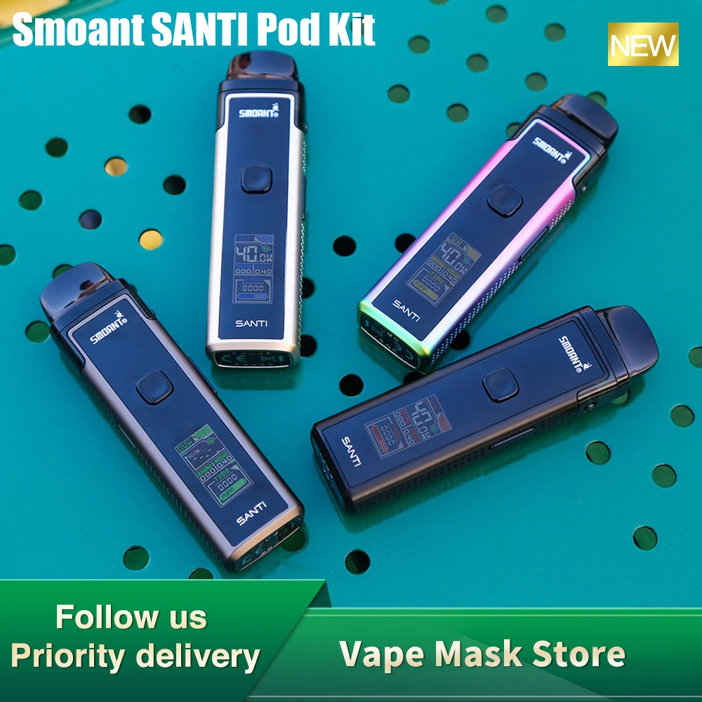Набор для вейпа Smoant SANTI Pod 1100 мАч 3 5 мл с цветным экраном 0 96 дюйма - купить по