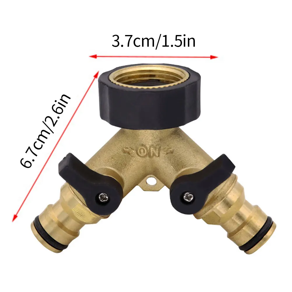 

Garden Hose Tap Splitter Connector Garden Hose Repair Joint Splitter Heavy-Duty 2 Way Solid Brass Y Valve Female Connector