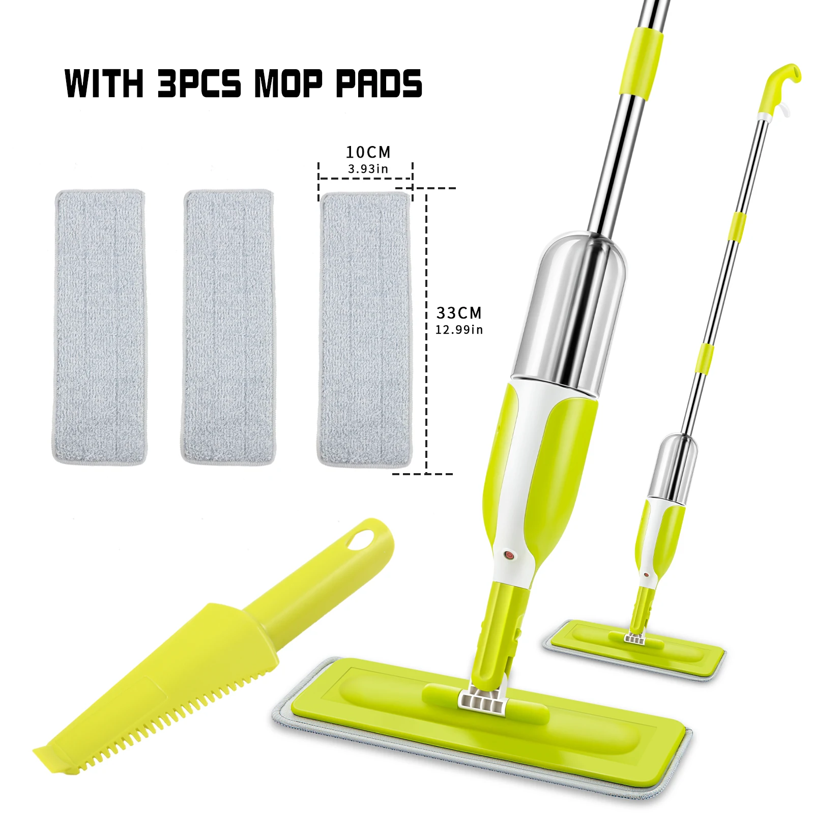 

Shebaking 360 Degree Rotatable Mop Automatic Spray Mop with 3Pcs Replaceable Microfiber Pad Washing Floor Household Flat Mop