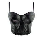 Женский бюстгальтер с чашками пуш-ап, из искусственной кожи