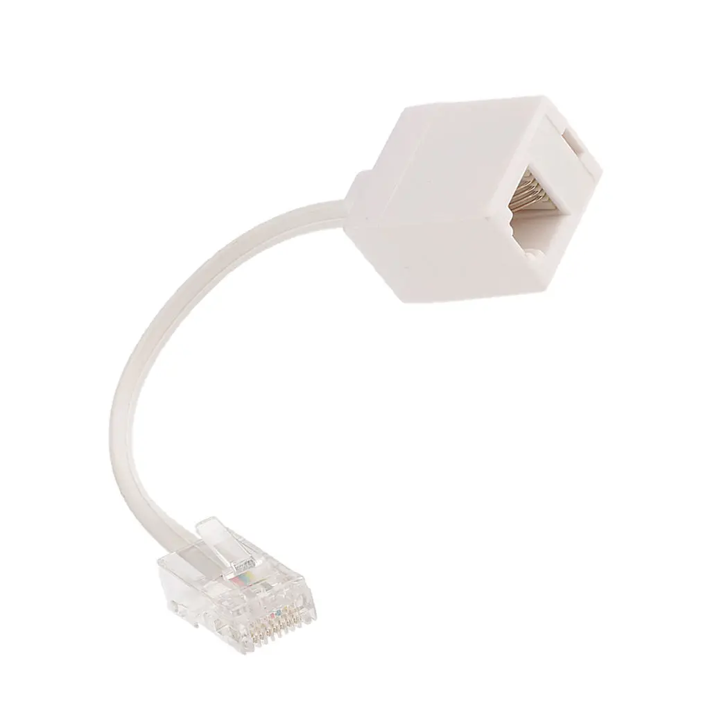 

1 Piece Plastic Phone Telephone Line Flash Cable Cord Extension Wire Jack White