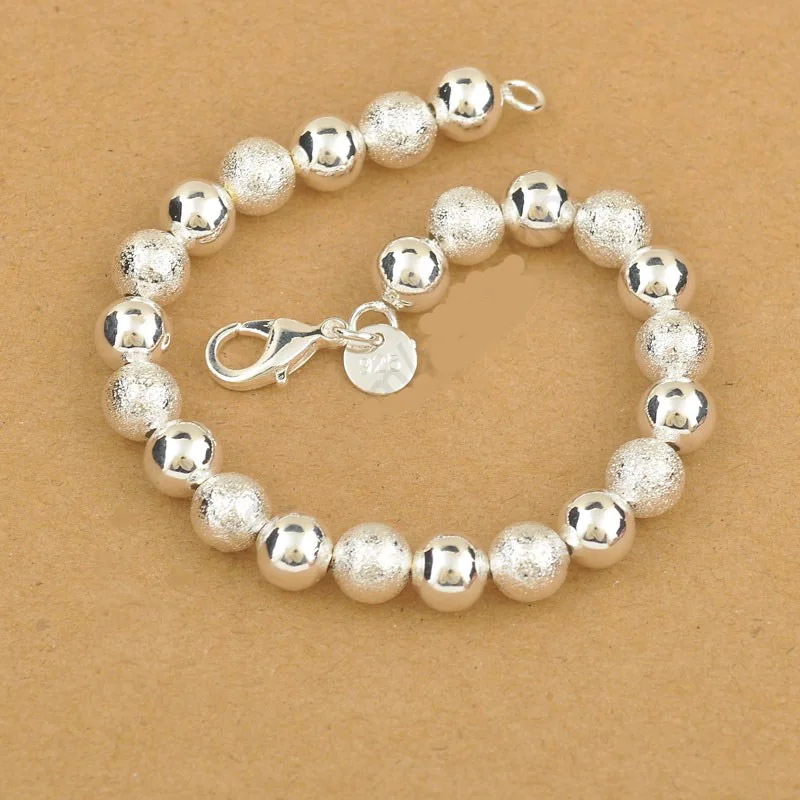 

Top Sale Lucky Bead 925 Sterling Silver SilverElegant Bracelet Bangles Charm Fine Women Wedding Jewelry Wholesale Free Shipping