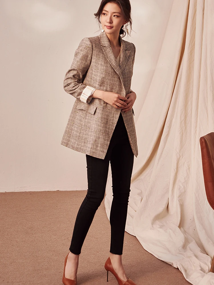 

LY Smart Professional Suit Jacket Female 2020 New Style Elegant Slim Plaid Commuter Ol Suit