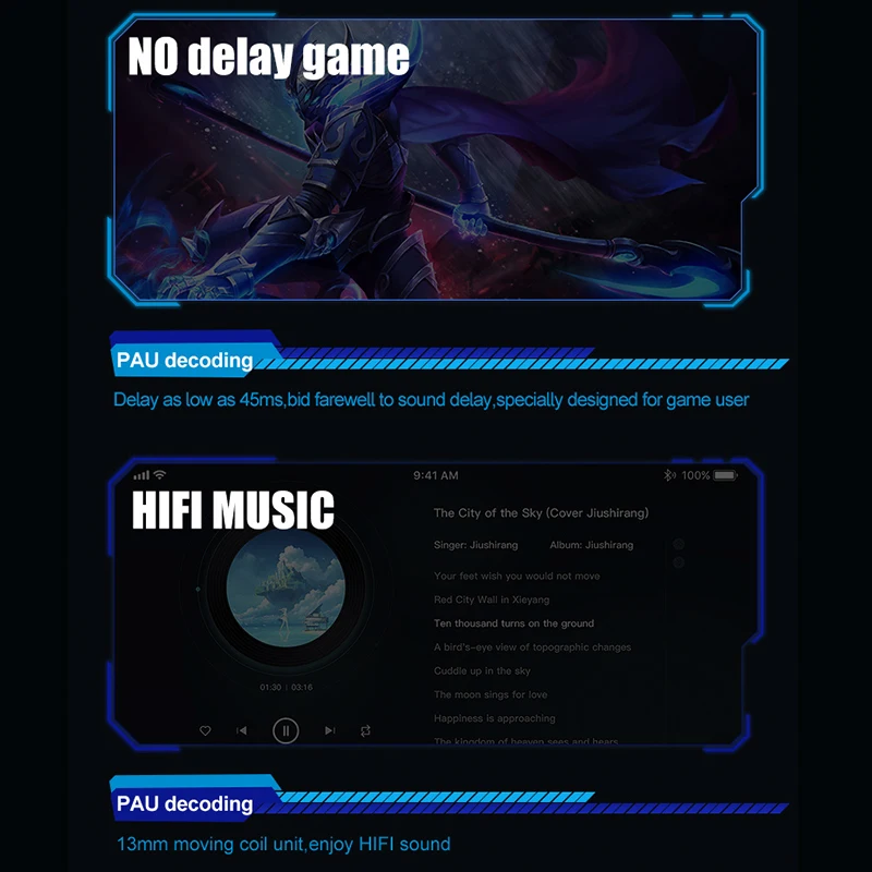 

Gaming Bluetooth Headset Low Latency Wireless Earphone Gaming Earbuds For Gaming Sport FKU66