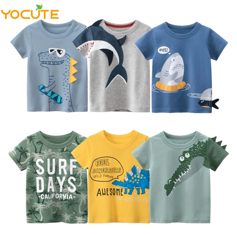 Yocute/детская футболка лето 2021 г. Новая детская одежда хлопковая для мальчиков