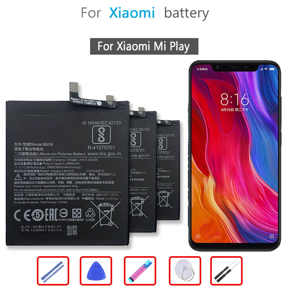 

Аккумулятор BN39 3000 мАч для Xiaomi Mi Play MiPlay мобильный телефон
