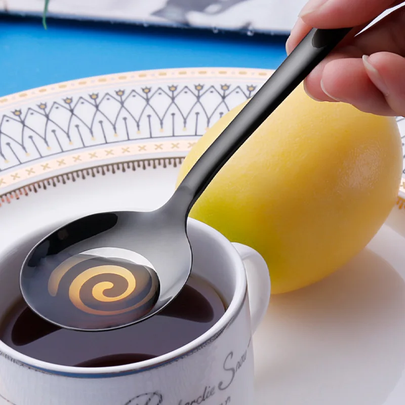 

Stainless Steel Cutlery Set Fruit Salad Tableware Stirring Dessert Forks Coffee Tea Spoon Colorful Unique Spoons Dinnerware