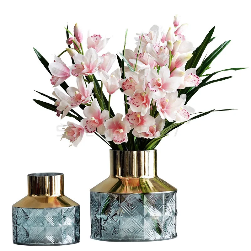 

Modern Luxury Glass Vases Crafts Table Hydroponic Flower Arrangement Bottle Home Living Room Office Flower Vase Home Decoration